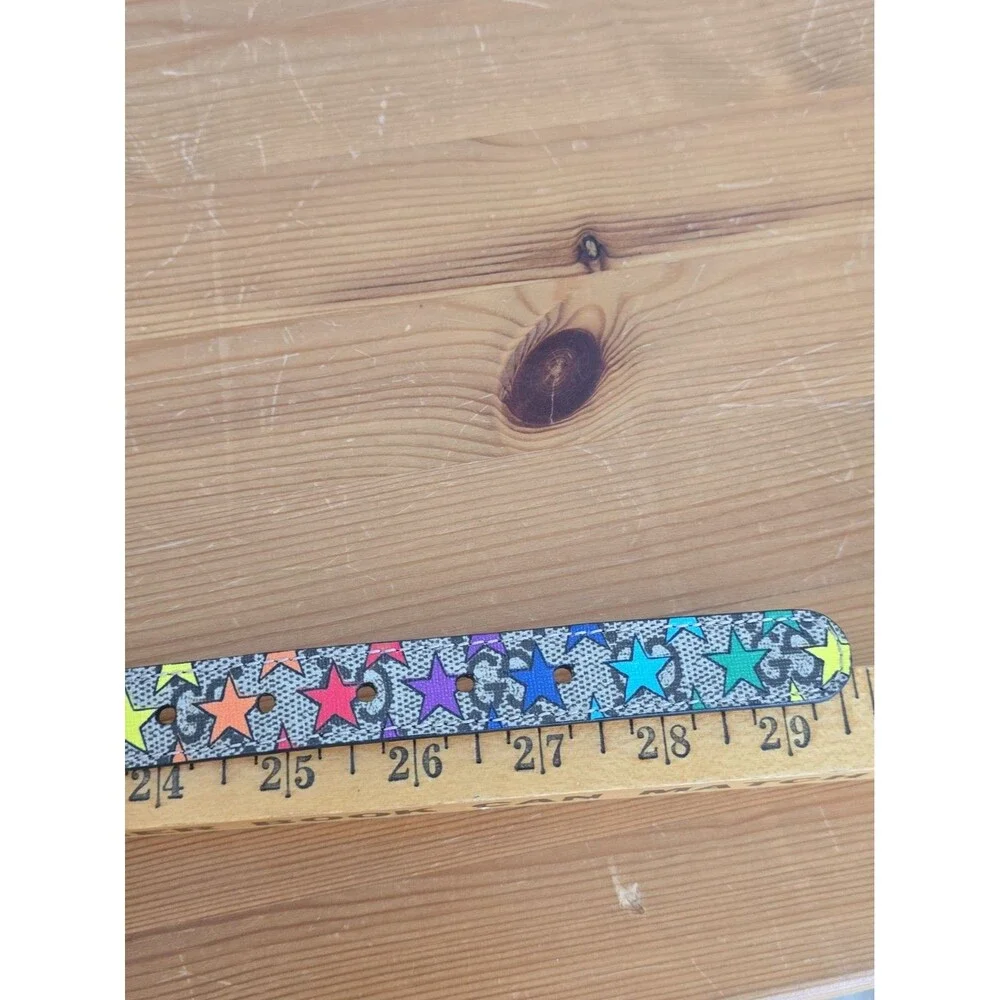 Gucci Kids' GG Supreme Star Print Belt Size L 6-8 Years 24